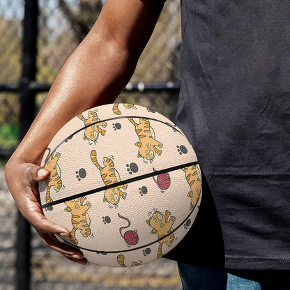Cat And Yarn Ball Pattern Print Basketball