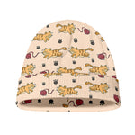 Cat And Yarn Ball Pattern Print Beanie