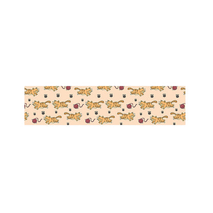 Cat And Yarn Ball Pattern Print Bed Runner