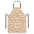 Cat And Yarn Ball Pattern Print Bib Apron With Pocket