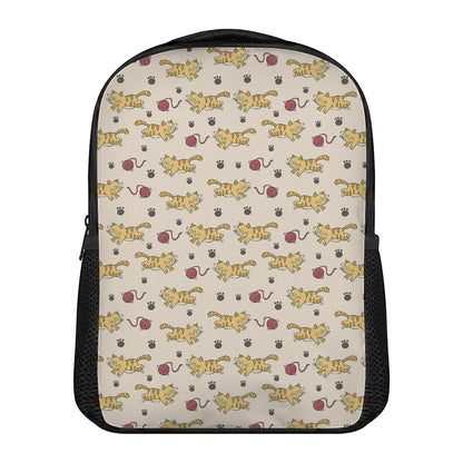 Cat And Yarn Ball Pattern Print Casual Backpack