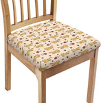 Cat And Yarn Ball Pattern Print Chair Cushion Cover