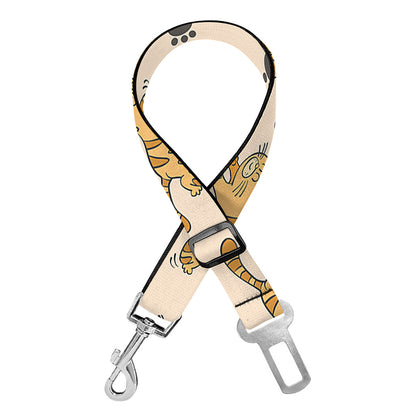 Cat And Yarn Ball Pattern Print Dog Seat Belt
