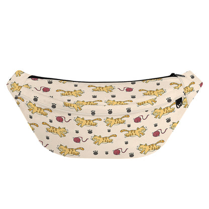 Cat And Yarn Ball Pattern Print Fanny Pack