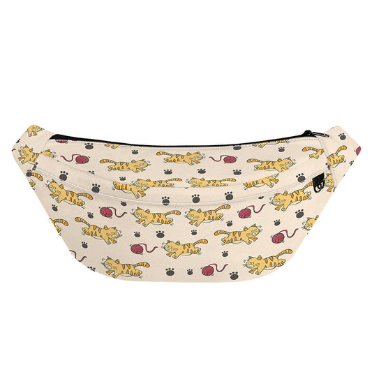 Cat And Yarn Ball Pattern Print Fanny Pack