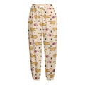 Cat And Yarn Ball Pattern Print Fleece Lined Knit Pants