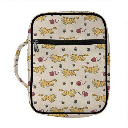 Cat And Yarn Ball Pattern Print Front Pocket Bible Bag