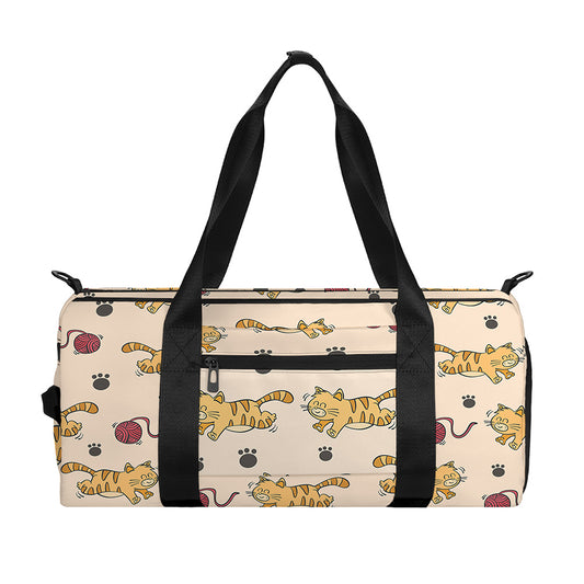 Cat And Yarn Ball Pattern Print Gym Bag