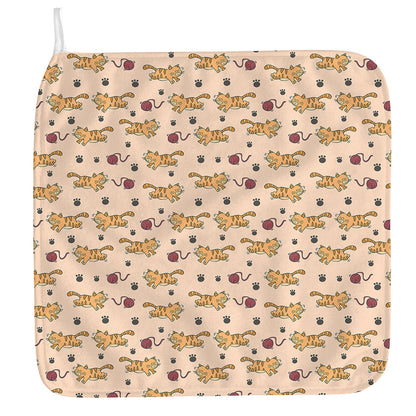 Cat And Yarn Ball Pattern Print Hand Towel