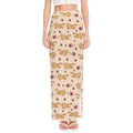 Cat And Yarn Ball Pattern Print High Slit Maxi Skirt