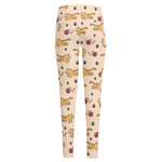 Cat And Yarn Ball Pattern Print High-Waisted Pocket Leggings