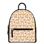 Cat And Yarn Ball Pattern Print Leather Backpack