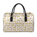 Cat And Yarn Ball Pattern Print Leather Duffel Bag