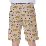 Cat And Yarn Ball Pattern Print Men's Beach Shorts