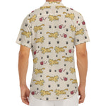 Cat And Yarn Ball Pattern Print Men's Deep V-Neck Shirt