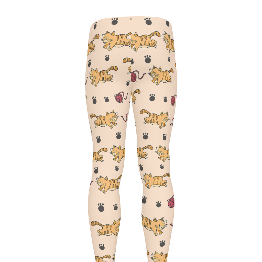 Cat And Yarn Ball Pattern Print Men's leggings