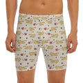 Cat And Yarn Ball Pattern Print Men's Long Boxer Briefs