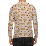 Cat And Yarn Ball Pattern Print Men's Long Sleeve Rash Guard