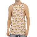 Cat And Yarn Ball Pattern Print Men's Muscle Tank Top