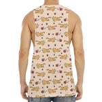 Cat And Yarn Ball Pattern Print Men's Muscle Tank Top