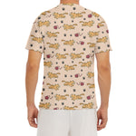 Cat And Yarn Ball Pattern Print Men's Short Sleeve Rash Guard