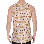 Cat And Yarn Ball Pattern Print Men's Velvet Tank Top