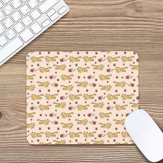Cat And Yarn Ball Pattern Print Mouse Pad