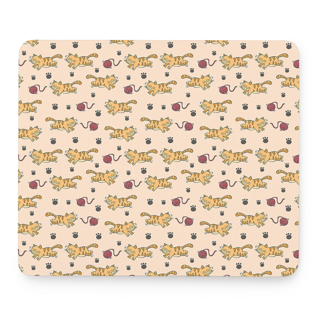 Cat And Yarn Ball Pattern Print Mouse Pad