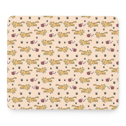 Cat And Yarn Ball Pattern Print Mouse Pad