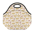Cat And Yarn Ball Pattern Print Neoprene Lunch Bag