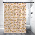Cat And Yarn Ball Pattern Print Premium Shower Curtain