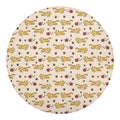 Cat And Yarn Ball Pattern Print Round Blanket