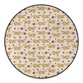 Cat And Yarn Ball Pattern Print Round Floor Mat