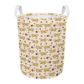 Cat And Yarn Ball Pattern Print Round Laundry Basket