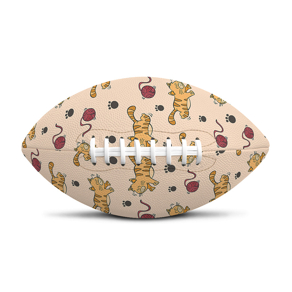 Cat And Yarn Ball Pattern Print Rugby Ball