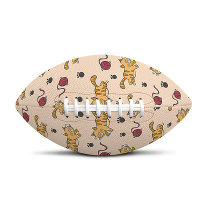 Cat And Yarn Ball Pattern Print Rugby Ball