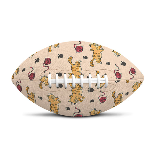 Cat And Yarn Ball Pattern Print Rugby Ball