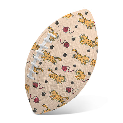 Cat And Yarn Ball Pattern Print Rugby Ball