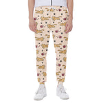 Cat And Yarn Ball Pattern Print Scuba Joggers