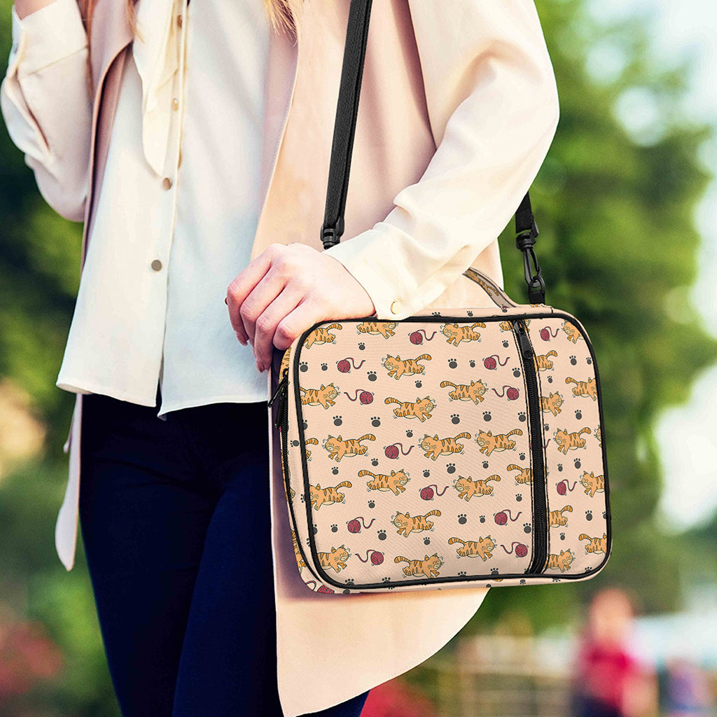 Cat And Yarn Ball Pattern Print Shoulder Strap Bible Bag