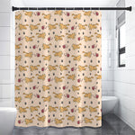 Cat And Yarn Ball Pattern Print Shower Curtain