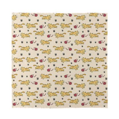 Cat And Yarn Ball Pattern Print Silk Bandana