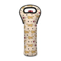 Cat And Yarn Ball Pattern Print Single Neoprene Wine Tote
