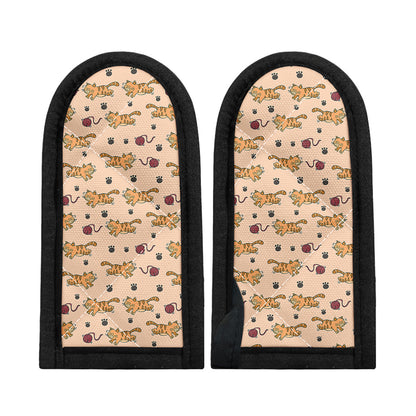 Cat And Yarn Ball Pattern Print Skillet Handle Cover