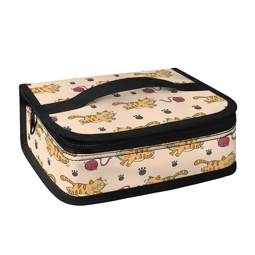 Cat And Yarn Ball Pattern Print Small Lunch Bag