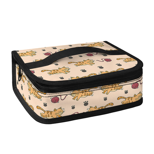 Cat And Yarn Ball Pattern Print Small Lunch Bag