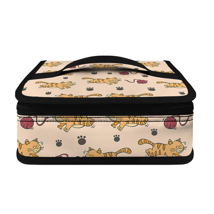 Cat And Yarn Ball Pattern Print Small Lunch Bag