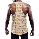 Cat And Yarn Ball Pattern Print Training Tank Top