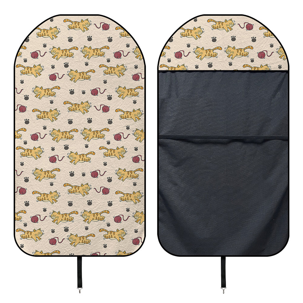 Cat And Yarn Ball Pattern Print Waterproof Car Seat Cover