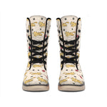 Cat And Yarn Ball Pattern Print Winter Boots